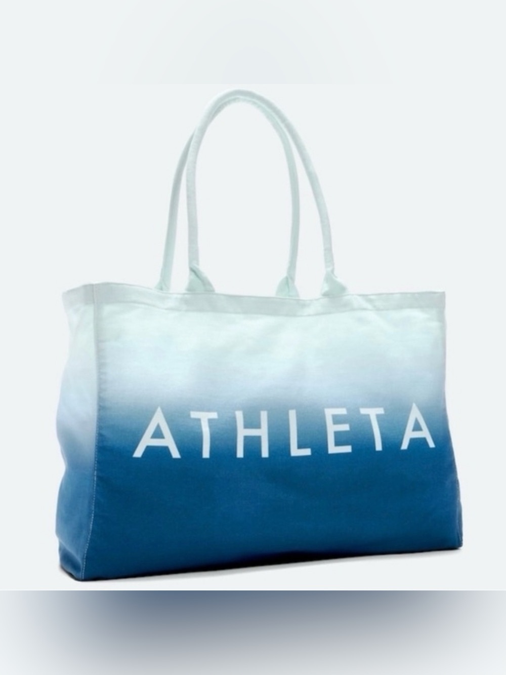ATHLETA 100% Cotton Tote Bag Blue Ombre Beach & Everyday Carry all